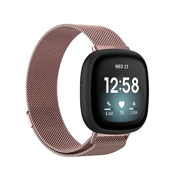 Til Fitbit Versa 3 Milanese Watch Band HMV Rose Pink