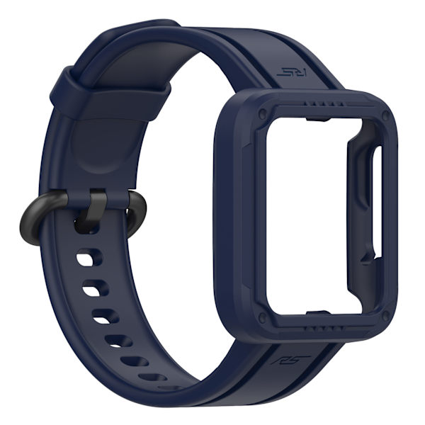 Passer til Redmi 1/Mi Watch Lite/Redmi 2/Mi Watch2 Lite Monokrom Silikon Integreret Urrem Ink Blue