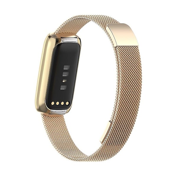 Vaihtohihna ruostumattomasta teräksestä magneettinen Milan Fashion ranneke Fitbit Luxelle champagne gold