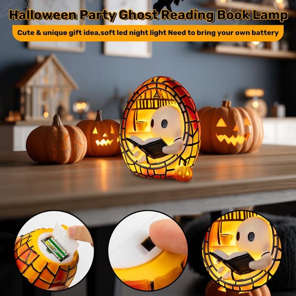 Halloween Spøgelse Læselampe Med Flimrende Effekt