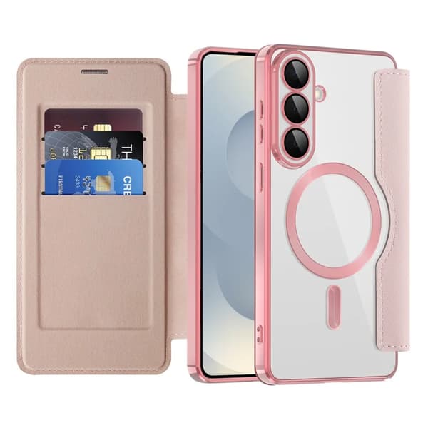 Etui til Samsung Galaxy S26 Plus, Magnetisk Etui RFID Blokerende Kortholder (Pink)