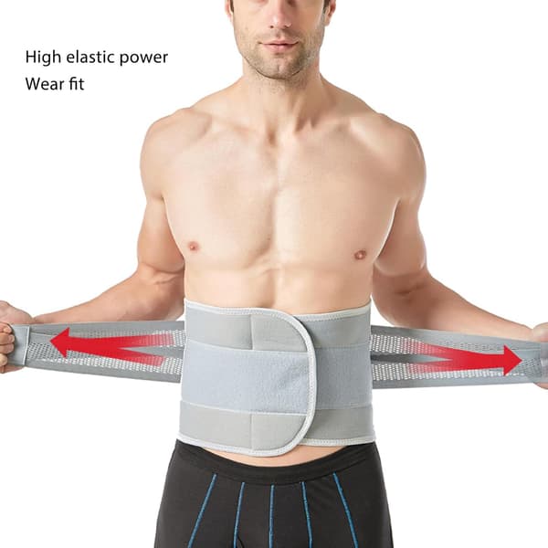 Ryggstöd, Andningsbart Justerbart Elastiskt Tyg, Avtagbart Svankstöd, 114cm (Beige)