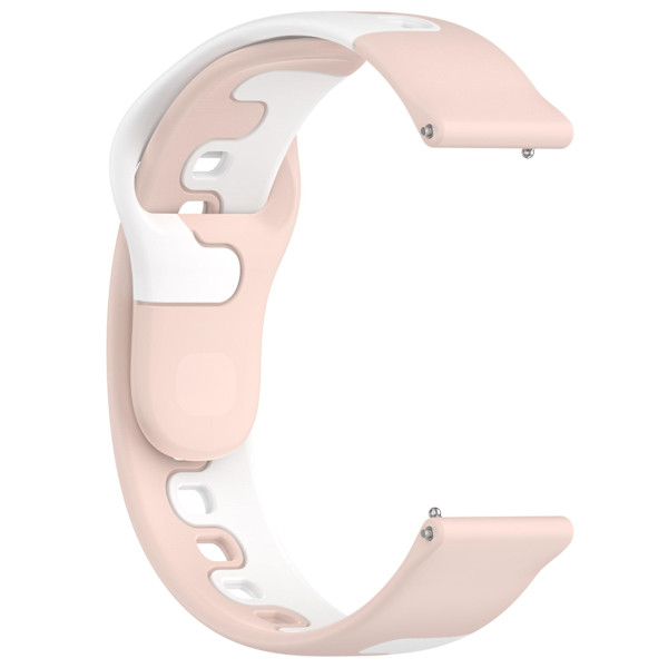 Til Samsung Galaxy Watch6 / Watch6 Classic / Watch 5 / 5 Pro / Watch4 Classic Dual Color Watch Strap 20mm Silikone Watchband Pink  White