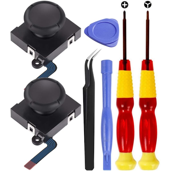 Joystick Replacement Thumb Stick för Nintendo Switch med Controller Reparationsverktyg