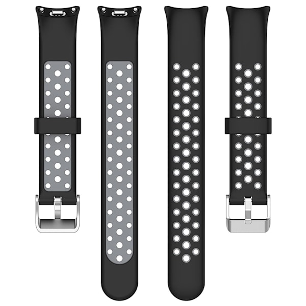 Dobbel farge justerbar håndleddsrem silikon klokkebånd for Xiaomi Smart Band 8 Black Grey