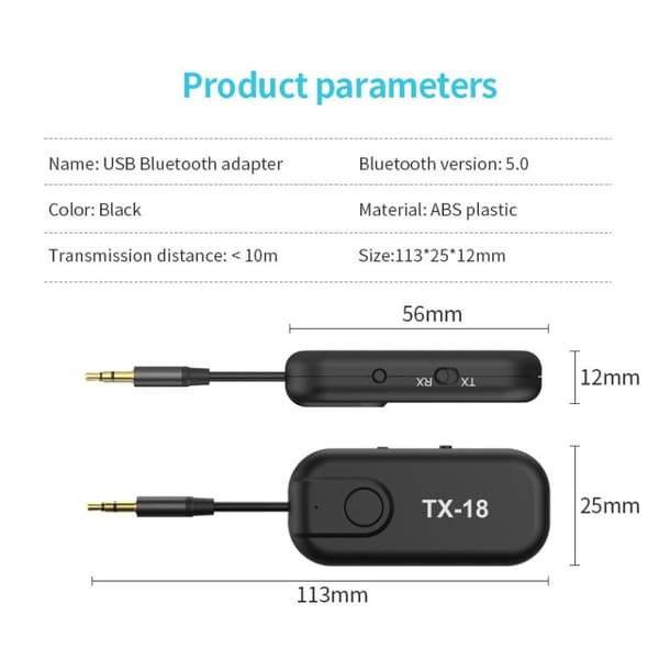 Bluetooth-mottagare Tx18 Bluetooth 5.0 Trådlös ljudsändare
