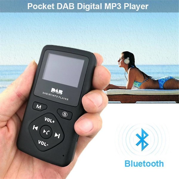 Bärbar Pocket Dab Radio Digital Bluetooth Mp3-spelare för vandring Promenad Löpning Sport|radio