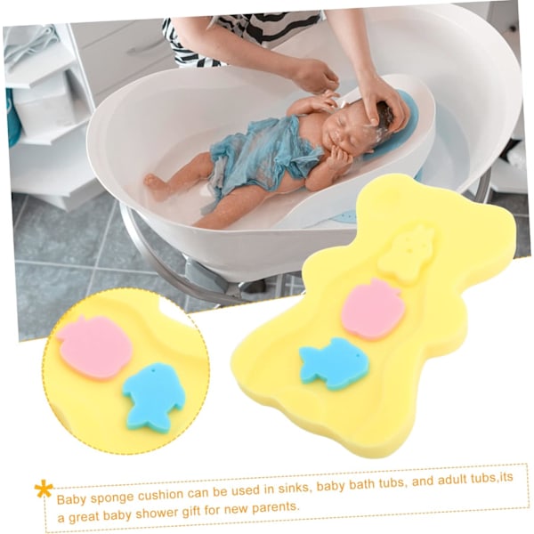 Komfortabel babybadesvampemåtte antibakteriel og skridsikker - 5,5 cm tyk, gul