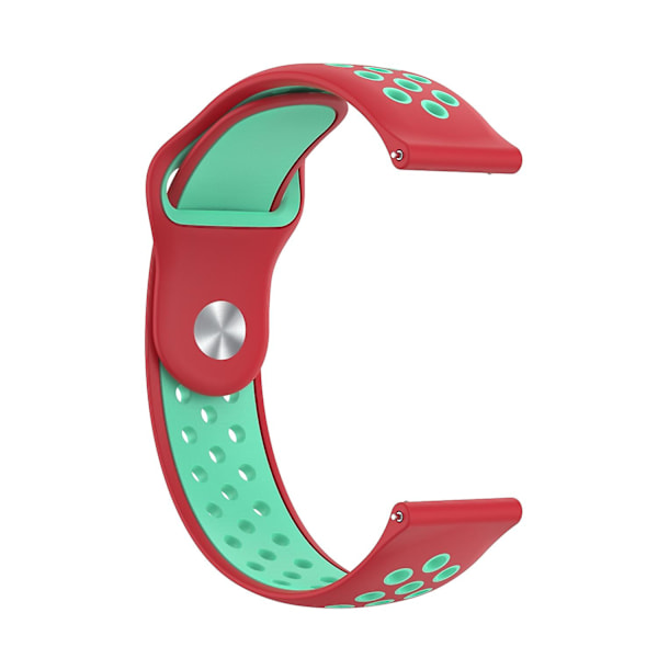 Dubbelfärgat justerbart silikonklockarmband 22 mm för Huawei Watch 3/Watch 3 Pro/Teal Red F