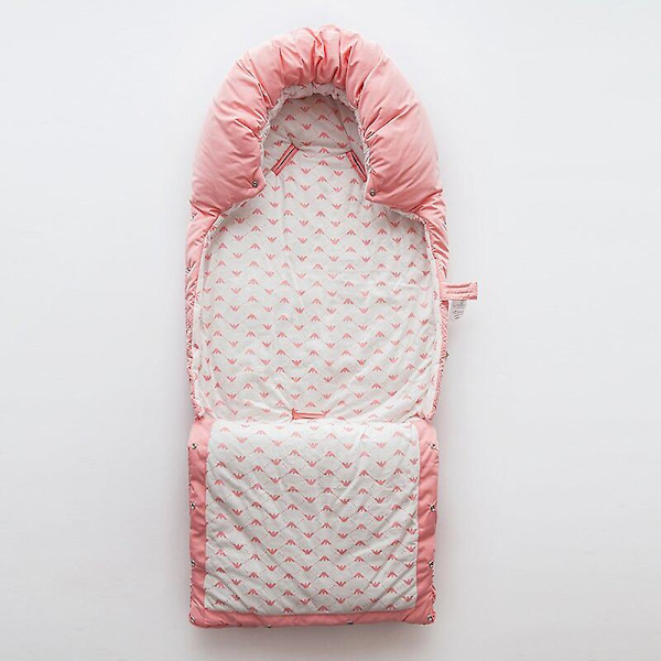 Baby Sovsäck Nyfödd Förtjockad Sovsäck Filt Kuvert Rosett Pink L