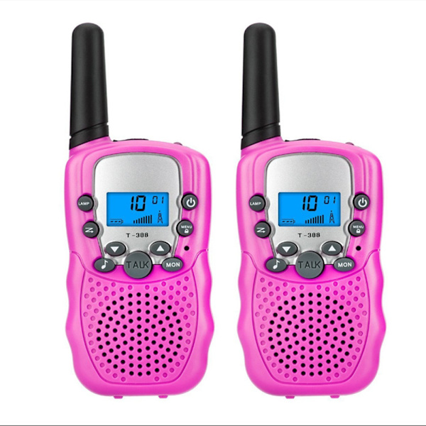 2 STK T388 Walkie Talkie Børn 2 Stk Børneradio Walkie-Talkie Børn Fødselsdagsgave Legetøj Til Drenge Piger 100-3000M rækkevidde pink