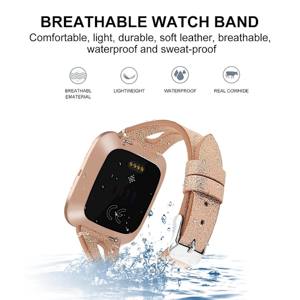 For Fitbit Versa 2 -ranneke Champagne Gold