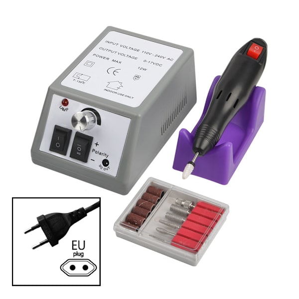 Elektrisk Nagelfilsmaskin - Nagelslipare 0-20000Rpm Polering Och Avlägsnande Av Nagelfärg grey