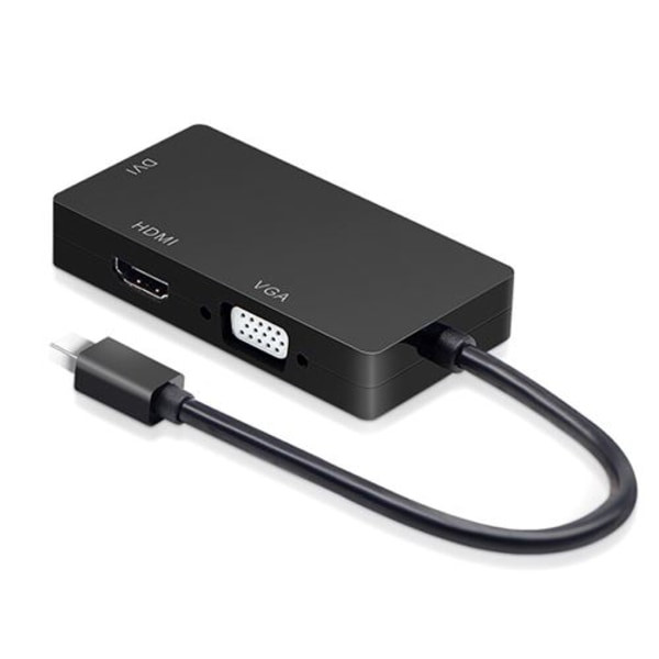 Mini DP - VGA/HDMI/DVI-sovitin musta