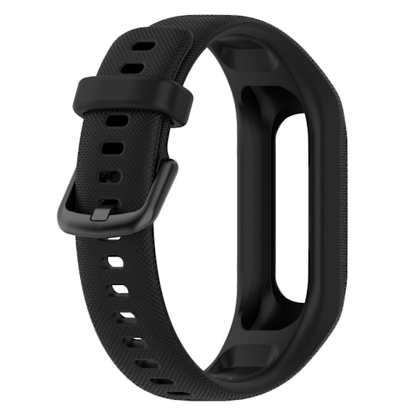 For Garmin Vivosmart 5 Anti-scratch silikone urrem med beskyttende etui håndledsrem Black, Black A Garmin Vivosmart 5