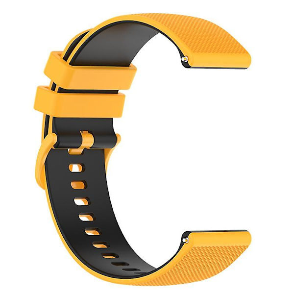 För Garmin Venu2 Plus/Venu Sq/Vivomove Grid Textur Silikon Armband 20mm Tvåfärgat Armband Yellow Black F Garmin Venu 2 Plus