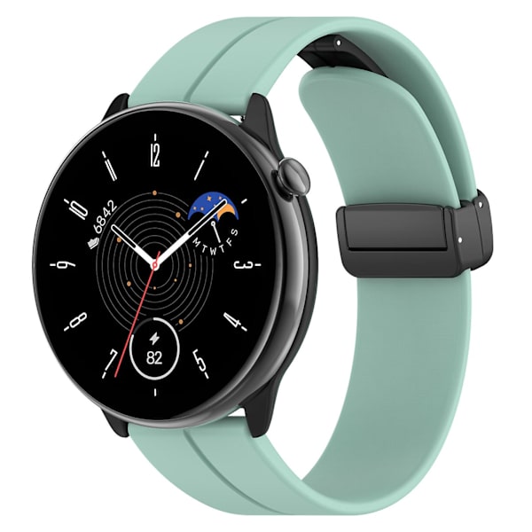 Magnetisk folde spænde 20mm silikone rem ur rem til Huami Amazfit Gtr Mini/ Gts 4/3/2 / Bip 3 Mint Green