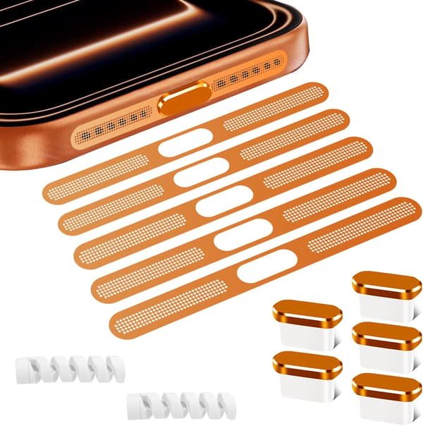 10 kpl USB C -pölysuoja, kaiuttimen pölytiivis verkko iPhone 17 Prolle Orange