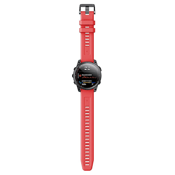 KALEBOLKLB-TXGJ-001 Garmin Fenix 7S / 7S Pro 20mm silikonihihna, jossa trapetsin muotoiset reiät Red