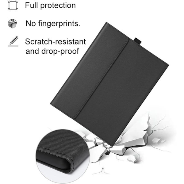 Etui til Microsoft Surface Pro 8, justerbar synsvinkel (mat mørkegrå)