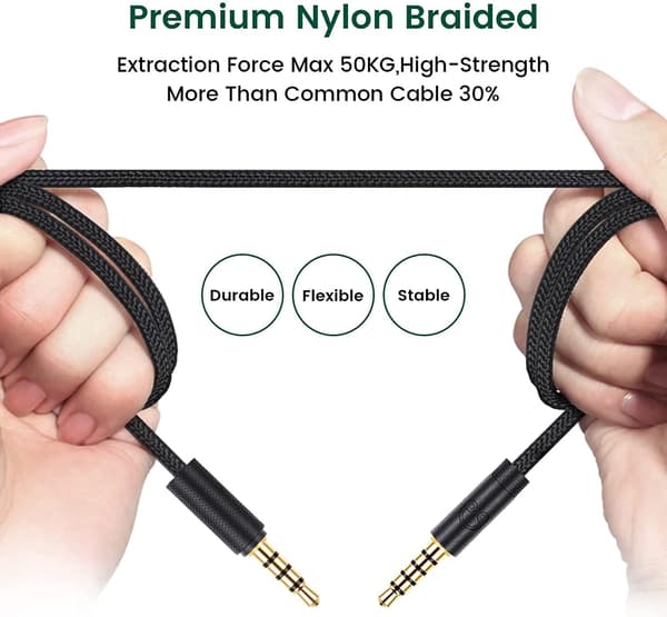 Lydkabel erstatning avtakbar for Logitech G Pro / G433 / G233 (1,8 m lang) 6ft Long