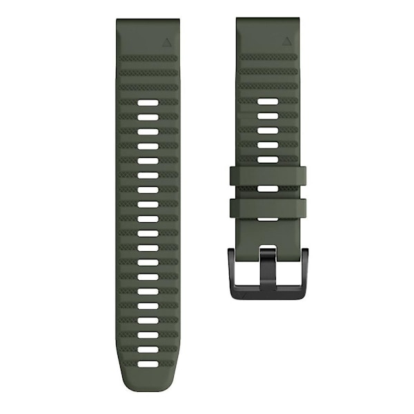 KLB-AWGJ-001 För Garmin Fenix 7X / 7X Pro Silikon Armband 26mm Konkav Punkt Handledsrem Army Green