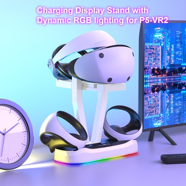 Lader - Med Rgb-lys For Ps Vr2 Virtual Reality-briller