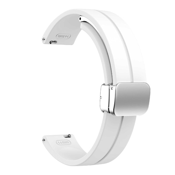 Silikonarmband för Garmin Lily 2 med magnetiskt viklås White Silver Buckle