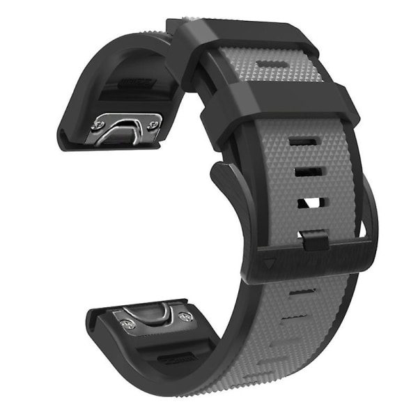 Tvåfärgsband, mjuk silikonrem, svettsäker för Garmin-Fenix6 armband Gray black 22