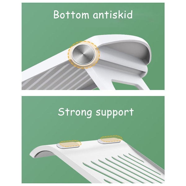 Hopfällbart stativ för bärbar dator, bärbar datorstativ i aluminium, justerbar White