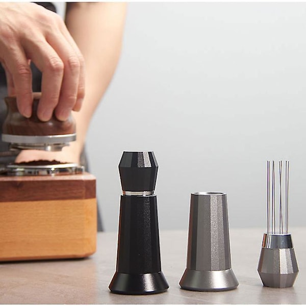 Espresso Blender Kaffeduk Pulvernål Pine Pulver Kaffebryggare Silver B