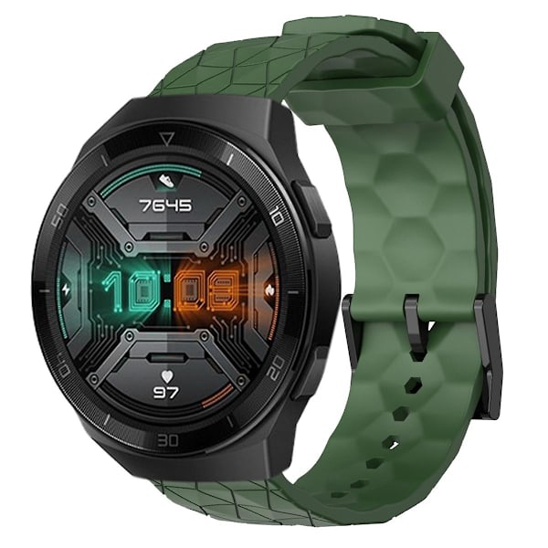 Fodboldmønstret urrem til Huawei Watch GT 2E Army Green
