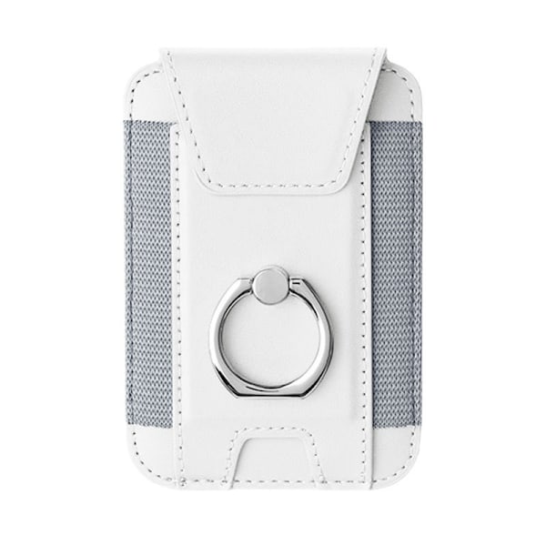 Unisex pung, Rfid-blokerende Magsafe telefonpung med ring og privatlivsflap, hvid
