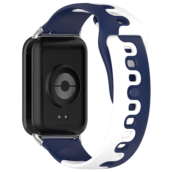 Silikoneurrem til Xiaomi Smart Band 8 Pro, dobbelt farve udskiftningsurrem Blue White
