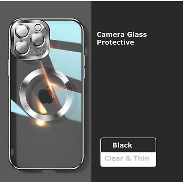 Ny version 2.0 ren linse til etui med kamerabeskytter For iPhone 13 Pro Black