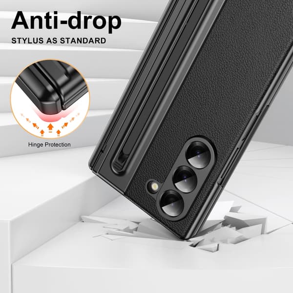 Etui til Samsung Galaxy Z Fold 7, med Stylus, PU-læderbagside Blue