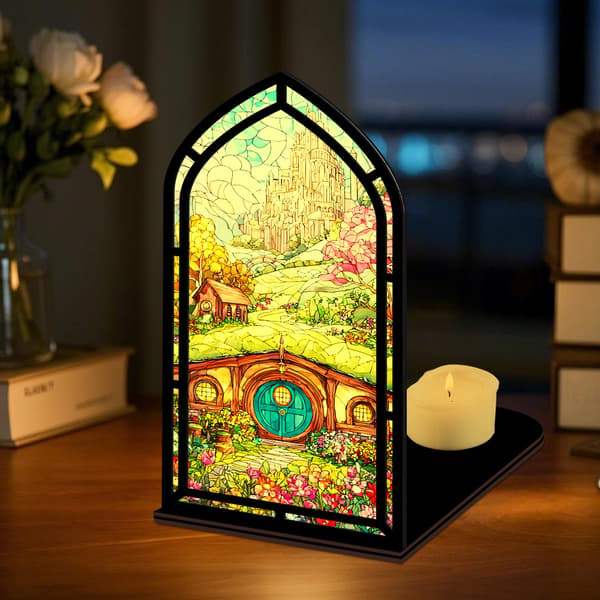 Fantasy bokkrok for bokelskere, med stearinlyslampe Castle 1