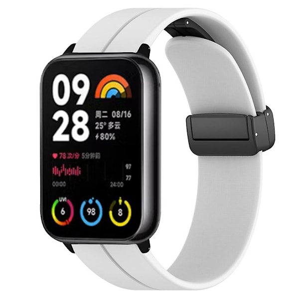 Silikonarmband för Xiaomi Smart Band 8 Pro, med magnetiskt viklås White