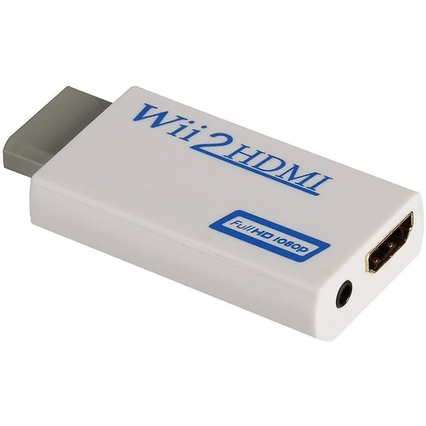 Wii til HDMI Converter 1080P for Full HD-enhet Wii HDMI-adapter med 3,5 mm lydkontakt og HDMI-utgang kompatibel