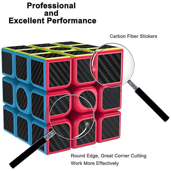Speed ​​Cube, Lasten Speed ​​Cube, Smooth Carbon Fiber Cube, Opetuslelut5,5*5,5cm