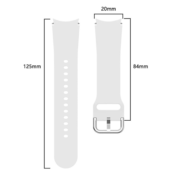 Silikoniranneke Samsung Galaxy Watch4 Classicille 42mm White