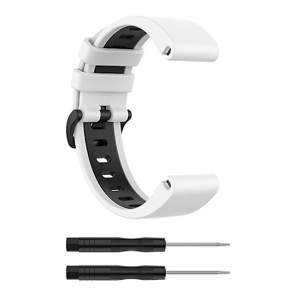 Silikonarmbandsbälte för Fenix ​​7X Watch Soft Strap Loop Armband White black