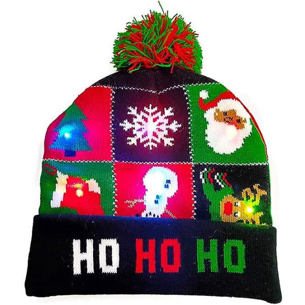 Led Christmas Hat,,joulu Led Neulottu Light Up Hat Unisex Winter Beanie Cap A