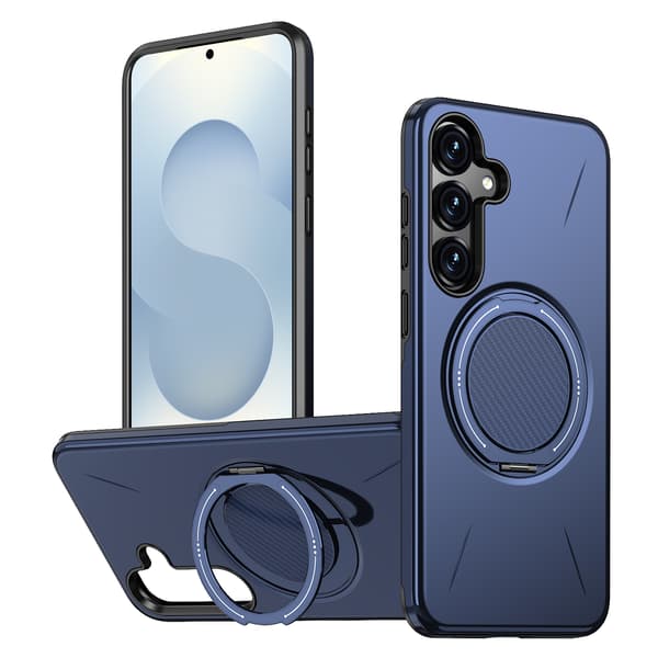 Etui til Samsung Galaxy S24, roterende støtteben TPU + PC (blå)
