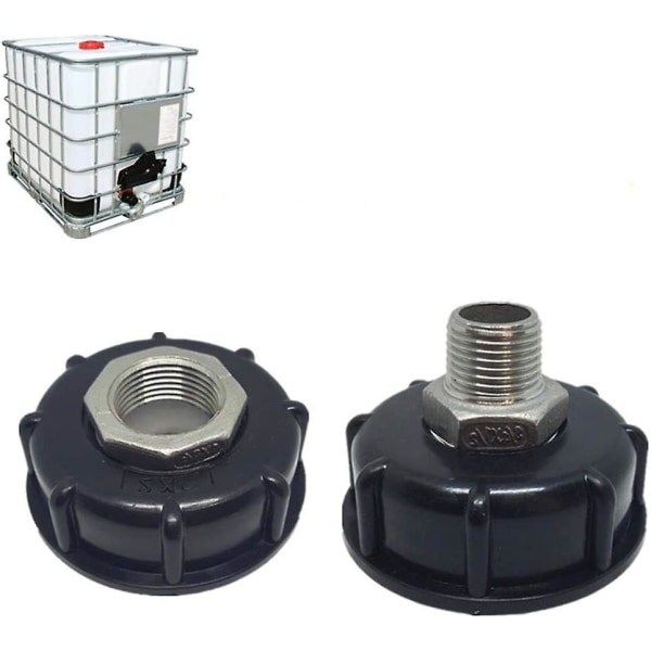 1000l Ibc tankadapter tote tank drenering rustfritt stål adapter for erstatningskran 1 ytre ledning"