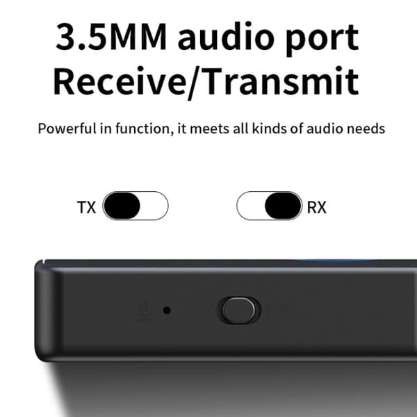 Bluetooth-mottaker 2-i-1 trådløs Bluetooth 5.4-sender 3,5 mm Aux lydadapter