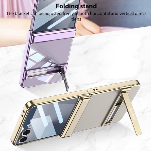 Etui til Samsung Z Flip 7, magnetisk med støttefod (lilla)