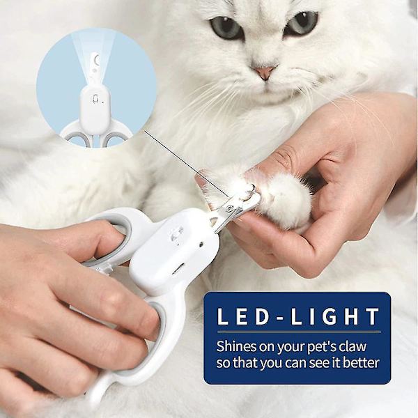 Negleklipper til kjæledyr med LED-lys Kjæledyr-negleklipper Hund-katt-negleklipp Green -2