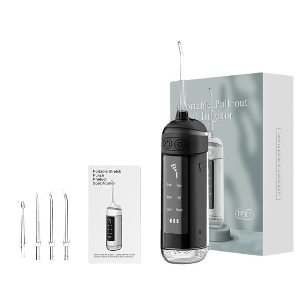 Oral Irrigator - 4 Dyser 6 Motoriserte Spylemoduser 180Ml (Svart)