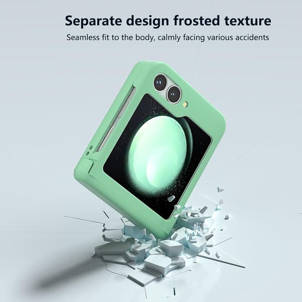 Etui til Samsung Galaxy Z Flip 6, hengselbeskyttelse Light Green